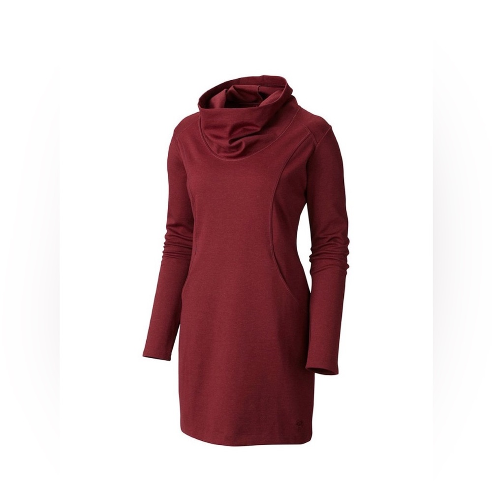Mountain Hardwear Burgundy Long Sleeve Cowl Neck Dress